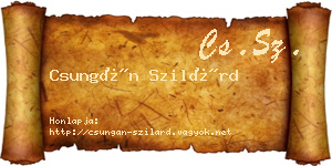 Csungán Szilárd névjegykártya